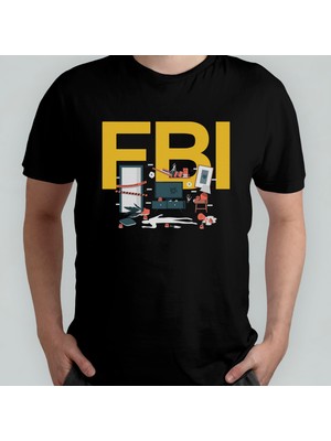 Pixxa Fbı Crime Scene Investigation %100 Pamuklu Bisiklet Yaka T-Shirt Model 1