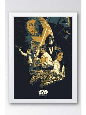 Star Wars Çerçeveli Tablo - Uzay Savaşları 4 Yeni Bir Umut Fim Posteri Tablo