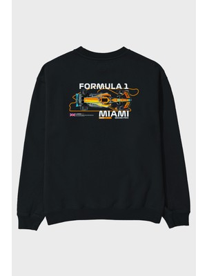 Ankhises Formula 1 Miami Grand Prix Arka Baskılı Anime Oversize Sweatshirt Erkek Kadın Unisex