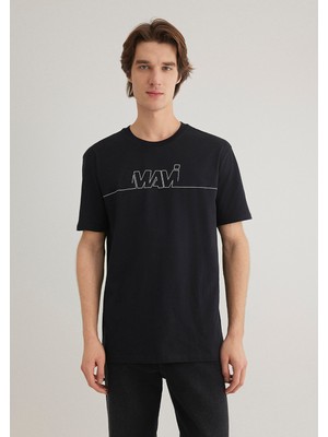 Mavi Logo Baskılı Siyah Tişört 0610254-900
