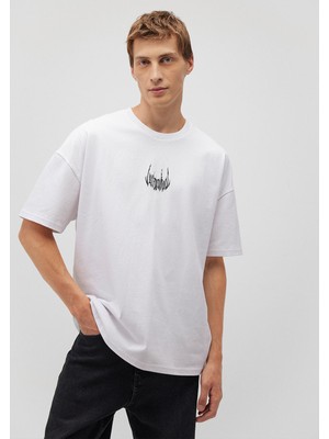 Mavi Erkek İstanbul Baskılı Beyaz Tişört 0611865-620