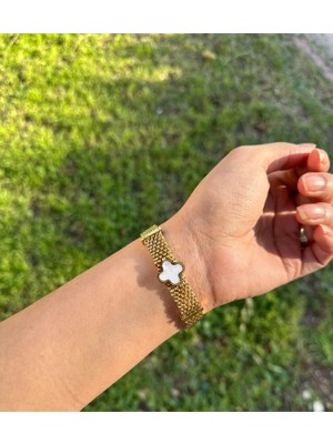 Queen Accessory Yonca Detay Hasır Zincir Bileklik