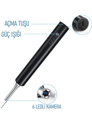 5mp Kamera 3.5mm Lens Şarjlı Wıfı Görüntülü Kulak Temizleyici Beyaz Renk (47 - ISL1795-3970