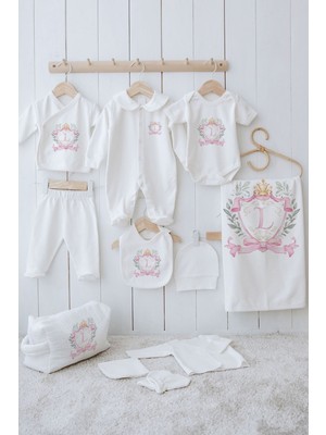 Tuğba Kuğu Organik 11'li Hastane Çıkışı - Pink Royal Series - L Harfi