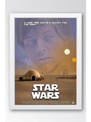 Satürn Design Star Wars Çerçeveli Tablo - Uzay Savaşları Nostalji Eski Fim Posteri Tablo