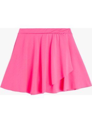 Koton Beli Lastikli Pileli Kruvaze Basic Mini Şort Etek Kız Çocuk İçin Desensiz Rahat Fit