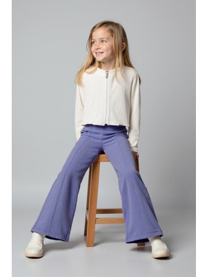 Flare Fitilli Ispanyol Paça Kız Çocuk Mavi Pantolon