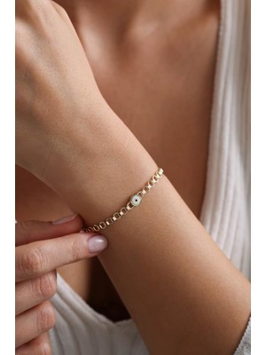 14 Ayar Altın Mineli Nazar Bileklik