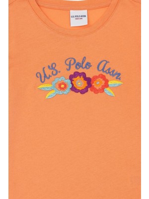 U.S. Polo Assn. Kız Çocuk Bisiklet Yaka Tişört 1835233