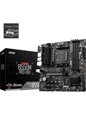 MSI B550M PRO-VDH AM4 DDR4 4400(OC) HDMI DP VGA  M.2 USB3.2 MATX Anakart