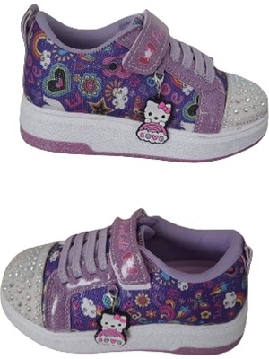 Prokids Taşlı Kız Çocuk Spor Ayakkabı, Hello Kitty Desenli  Taban Sneaker