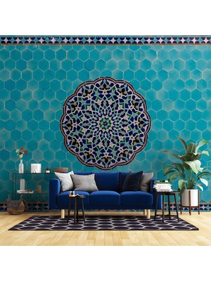 Mavi Çini Motifli Duvar Kağıdı