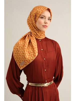 Armine Obje Desenli Saf İpek Twill Eşarp 9326 51