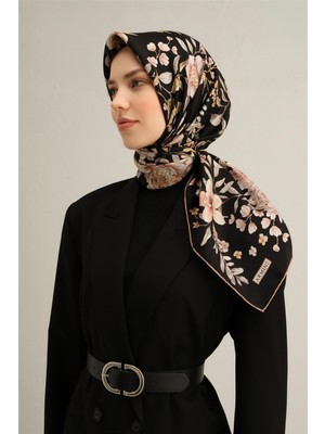 Armine Leopar Desenli Saf İpek Twill Eşarp 9352 04