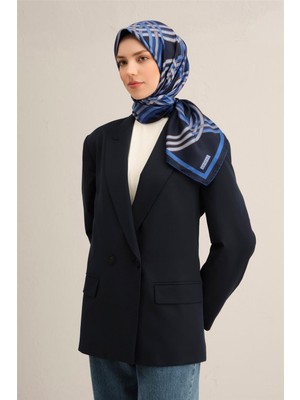 Armine Klasik Desenli Saf İpek Twill Eşarp 9333D 08