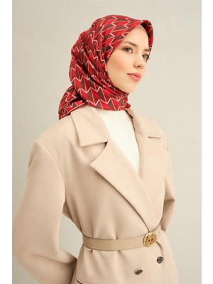 Armine Obje Desenli Saf İpek Twill Eşarp 9314 85