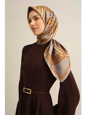 Armine Klasik Desenli Saf İpek Sura Eşarp 9333D 32