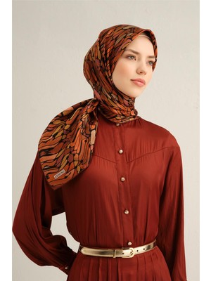 Armine Geometrik Desenli Saf İpek Sura Eşarp 9341 52