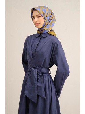 Armine Klasik Desenli Saf İpek Twill Eşarp 9343D 01