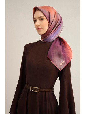 Armine Geometrik Desenli Saf İpek Twill Eşarp 9313 03