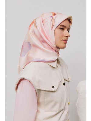 Armine Çiçek Desenli Saf İpek Twill Eşarp 9305D 54