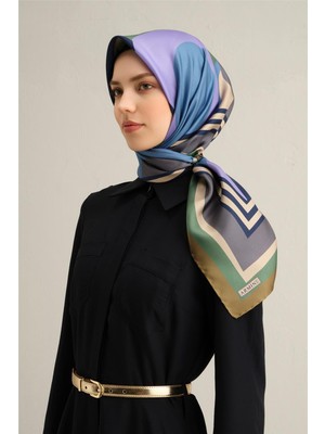 Armine Çiçek Desenli Saf İpek Twill Eşarp 9318 82