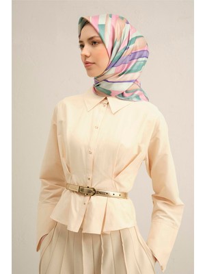 Armine Soyut Desenli Saf İpek Sura Eşarp 9306D 38