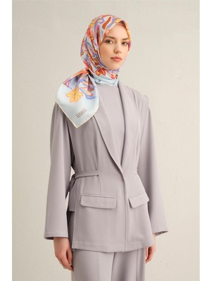 Armine Çiçek Desenli Saf İpek Sura Eşarp 9332D 58