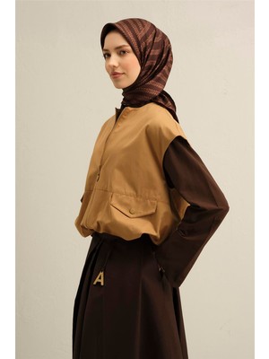 Armine Klasik Desenli Saf İpek Twill Eşarp 9356 84