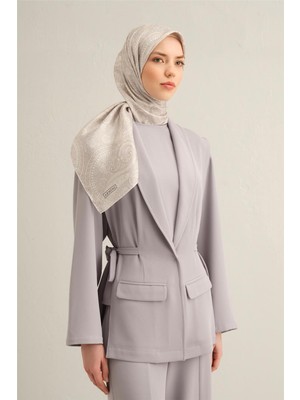 Armine Etnik Desenli Saf İpek Twill Eşarp 9304D 84