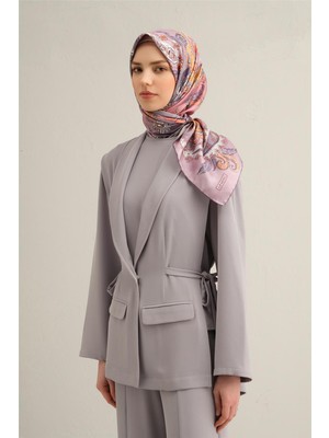 Armine Etnik Desenli Saf İpek Sura Eşarp 9338D 53