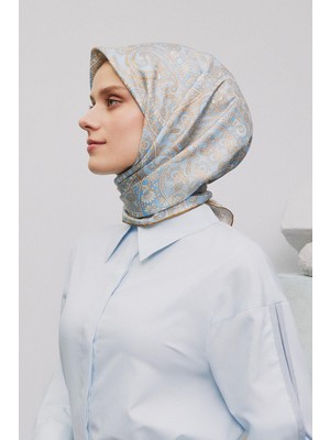Armine Etnik Desenli Saf İpek Twill Eşarp 9304D 09