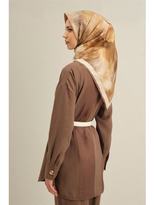 Armine Çiçek Desenli Saf İpek Sura Eşarp 9316 36