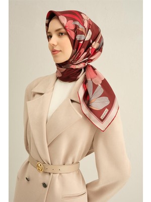 Armine Çiçek Desenli Saf İpek Sura Eşarp 9312D 85