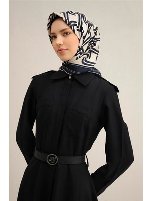 Armine Klasik Desenli Saf İpek Twill Eşarp 9348 80