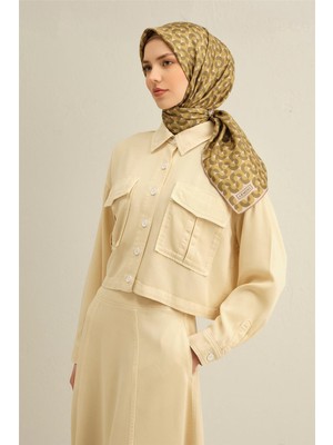 Armine Desenli Saf İpek Twill Eşarp 9321--36