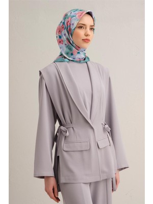 Armine Çiçek Desenli Saf İpek Twill Eşarp 9300D 50
