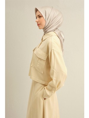Armine Çiçek Desenli Saf İpek Twill Eşarp 9307D 03