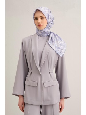 Armine Soyut Desenli Saf İpek Twill Eşarp 9311D 06