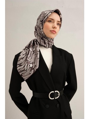 Armine Soyut Desenli Saf İpek Sura Eşarp 9335D 87