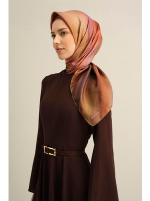 Armine Geometrik Desenli Saf İpek Twill Eşarp 9313 07
