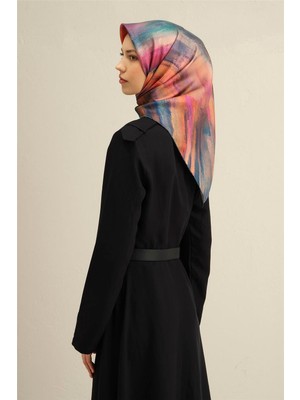 Armine Soyut Desenli Saf İpek Twill Eşarp 9308D 01