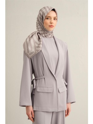Armine Klasik Desenli Saf İpek Twill Eşarp 9351D 51