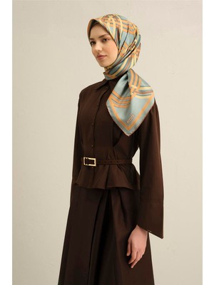 Armine Klasik Desenli Saf İpek Twill Eşarp 9333D 84