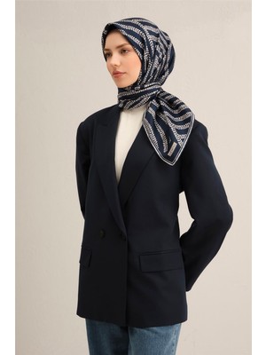 Armine Klasik Desenli Saf İpek Twill Eşarp 9351D 07
