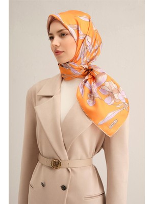 Armine Çiçek Desenli Saf İpek Sura Eşarp 9324D 33