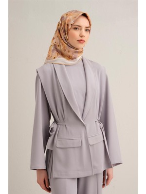 Armine Çiçek Desenli Saf İpek Twill Eşarp 9300D 37
