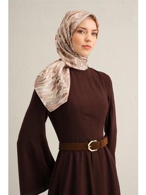Armine Soyut Desenli Saf İpek Sura Eşarp 9335D 88