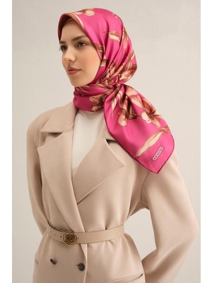 Armine Çiçek Desenli Saf İpek Sura Eşarp 9324D 55