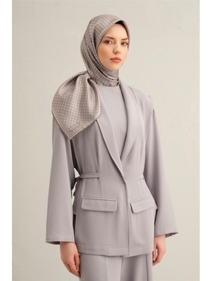 Armine Monogram Desenli Saf İpek Twill Eşarp 9345D 01